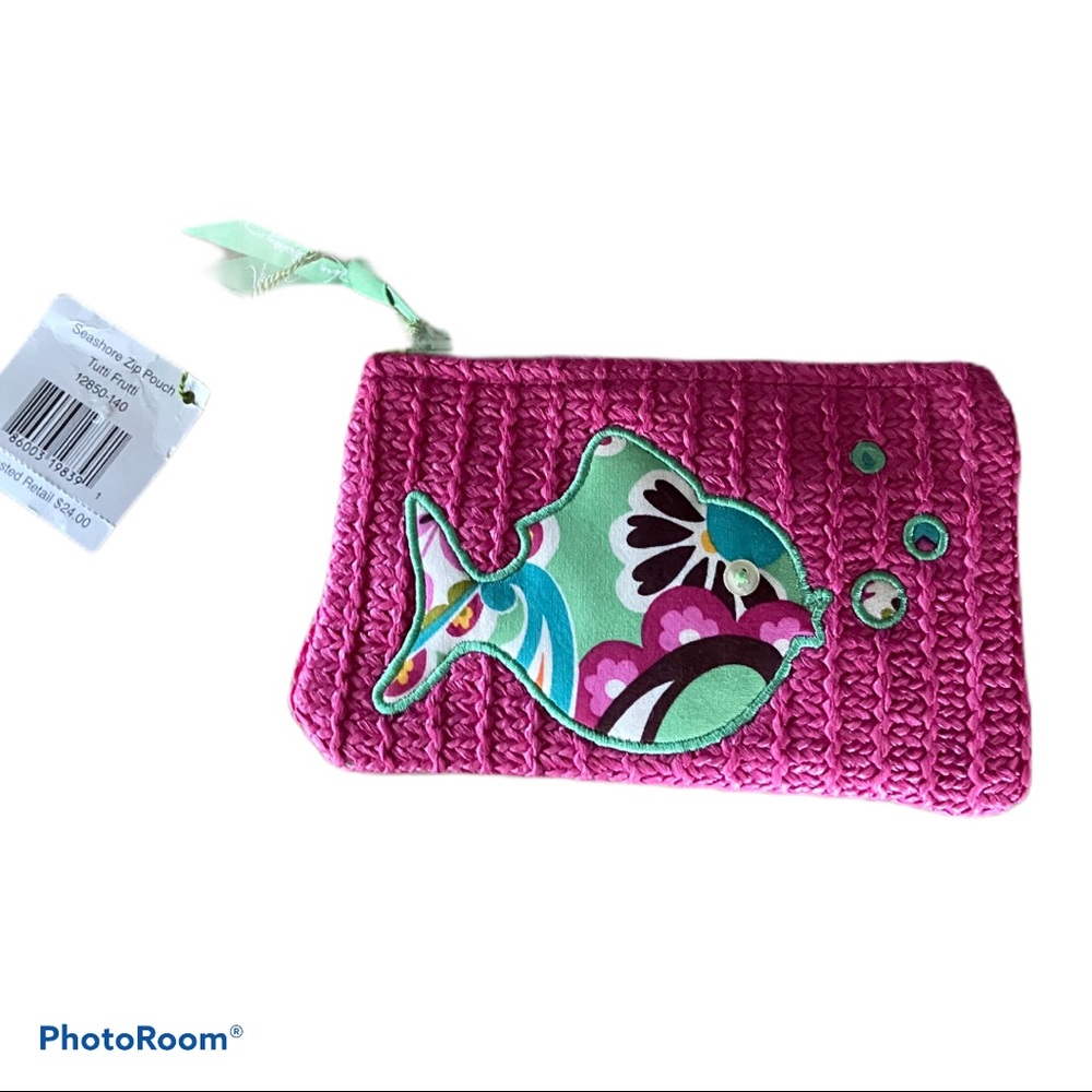 NWT Vera Bradley Straw Pouch with Fish